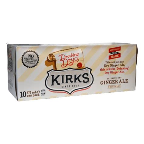 Kirks Dry Ginger Ale Karton Australian Import 10x375 Ml
