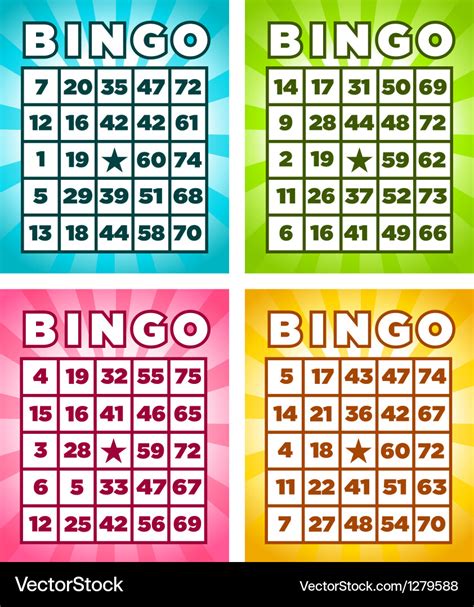 Bingo Cards Royalty Free Vector Image Vectorstock