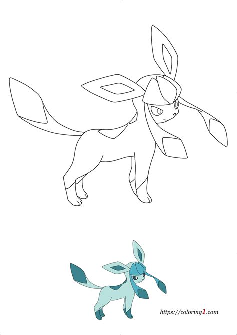 Pokemon Eevee Evolutions Glaceon Coloring Pages Free Coloring