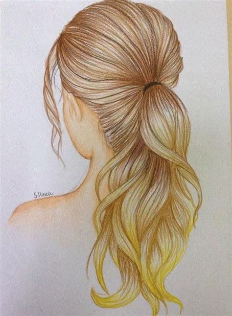 Tumblr Ponytail Drawing Hair Illustration Hair Sketch