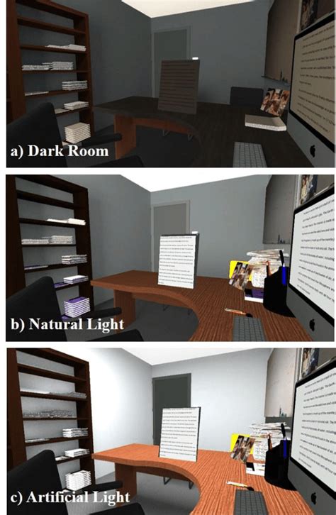 Different Brightness Options Available In The Room A Dark Room With