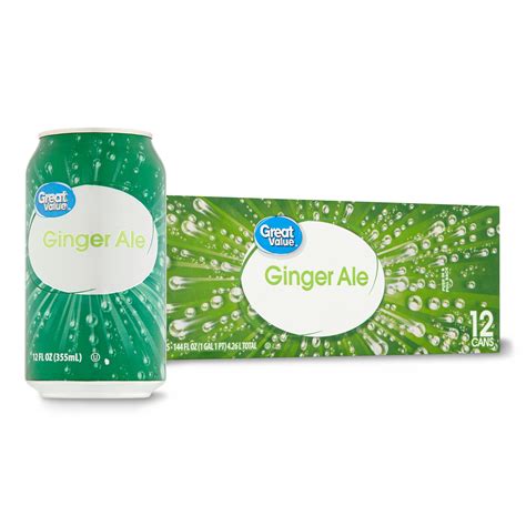 Great Value Ginger Ale Soda Pop 12 Fl Oz 12 Pack Cans