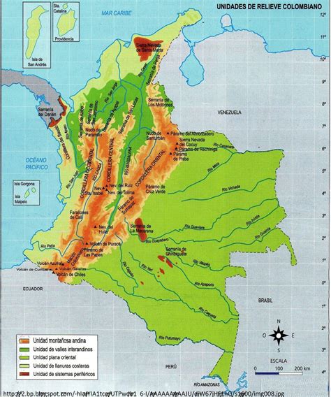 Valles De Colombia Mapa Mapa De Colombia Mapa Fisico Mapas