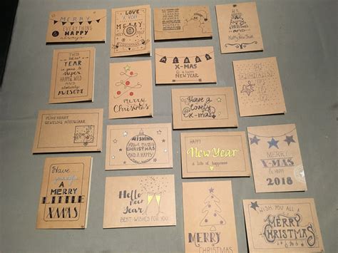Kerstkaarten Handlettering Kreative Weihnachtskarten