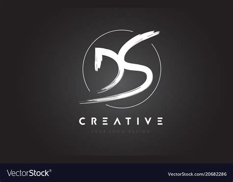 Ds Brush Letter Logo Design Artistic Handwritten Vector Image