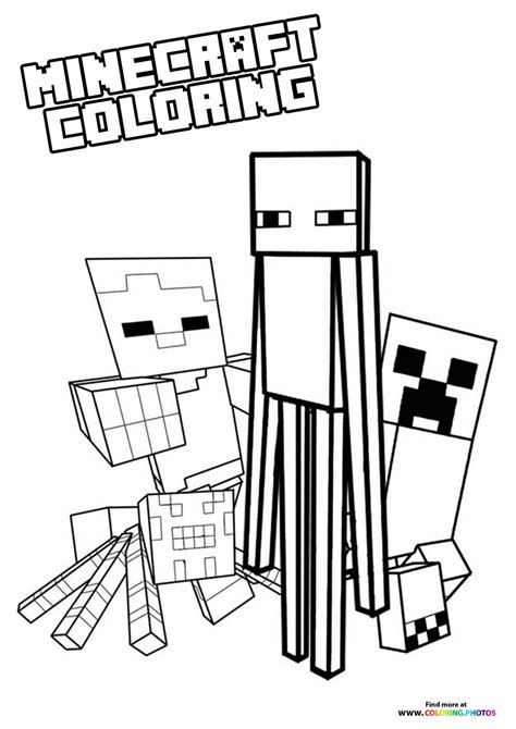 Minecraft enemys - Coloring Pages for kids