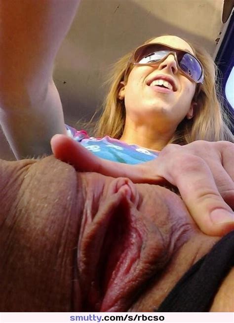 Sexy Flashing Selfie Pussy Driving Spreadpussy Frombelow Pussycloseup