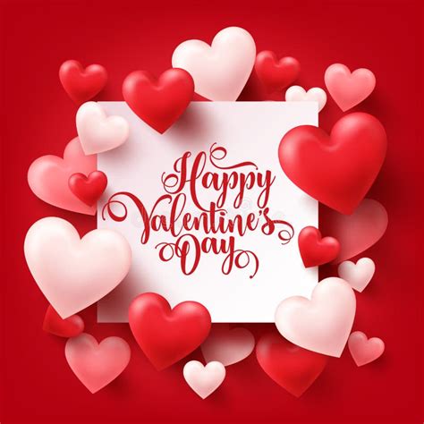 Valentines Day Abstract Background White Red Pink 3d Heart February