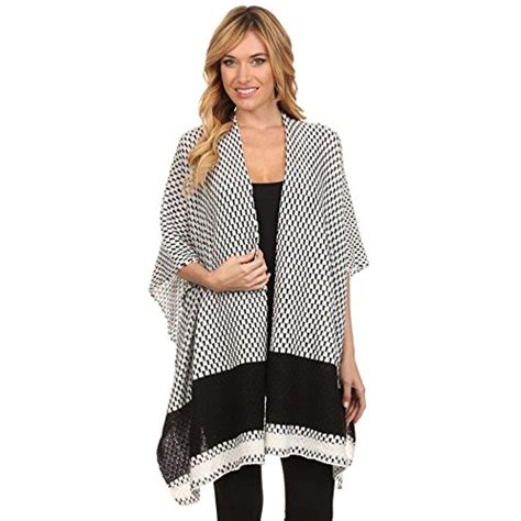 Womens Printed Knit Open Front Sweater Shawl Wrap Check Out This