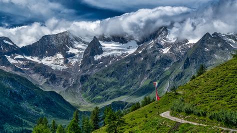 Photos Alps Switzerland Nature Mountains Scenery Clouds 1920x1080