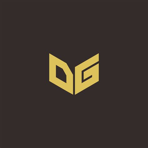 dg logo letter initial logo designs template with gold and black background 2836900 vector art