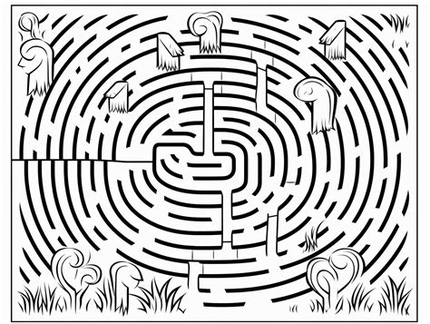 Friendly Corn Maze To Color Coloring Page