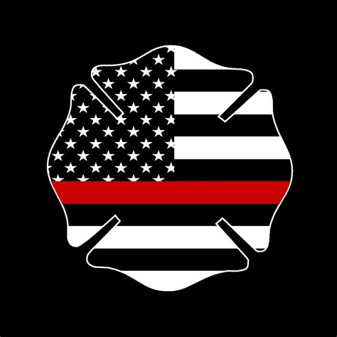 Thin Red Line Firefighter Emblem Flag Decal Southern Caliber Decals