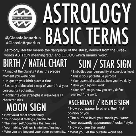 Astrology Basic Terms For Birth Or Natal Chart Star And Sun Sign Moon