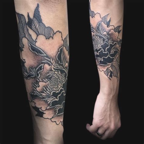 Blackwork Peony Tattoo By Bjan Bernabe Manila Philippines More Works