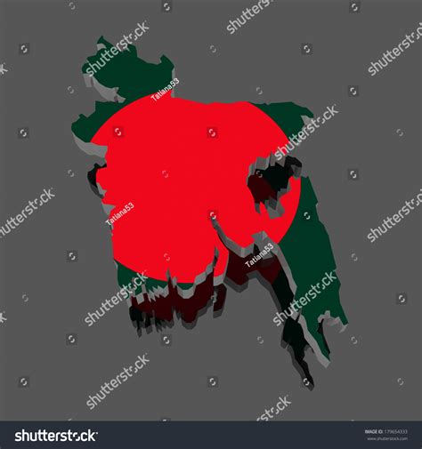 Map Of Bangladesh 3d Royalty Free Stock Photo 179654333
