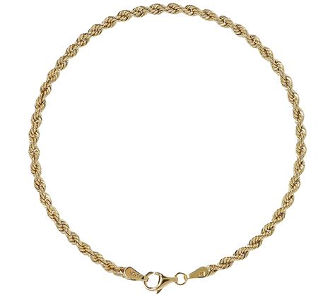 Eternagold 14k Diamond Cut Rope Chain Bracelet 14k Gold