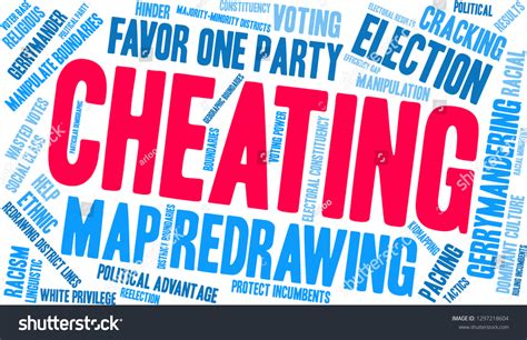 Cheating Gerrymandering Word Cloud On White Stock Vector Royalty Free