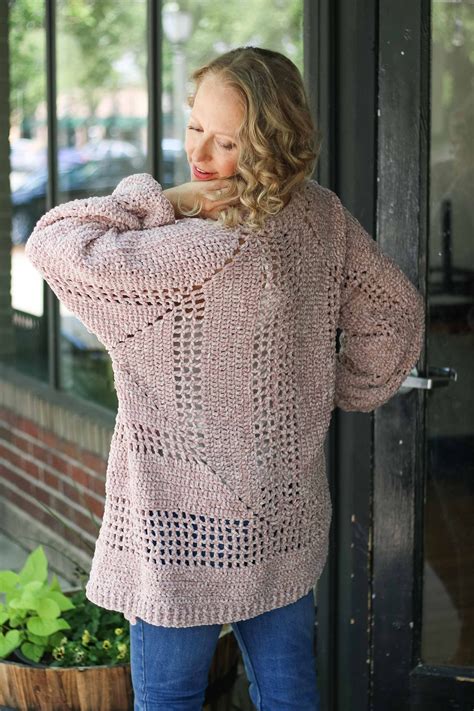 crochet pattern oversized hexagon cardigan stylish velour etsy uk