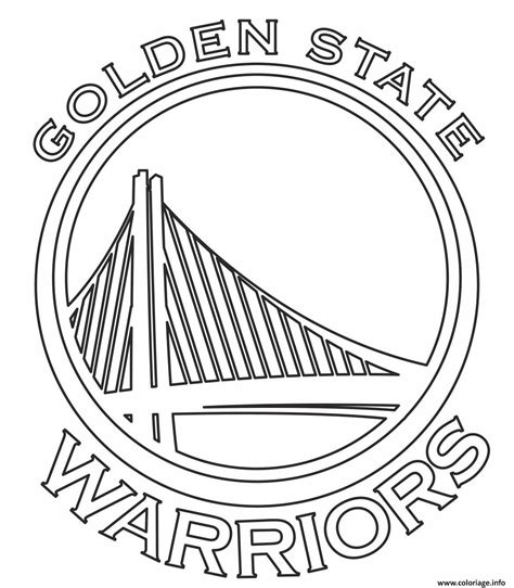 Coloriage Nba Teams Logo Golden State Warriors Dessin Basketball à Imprimer