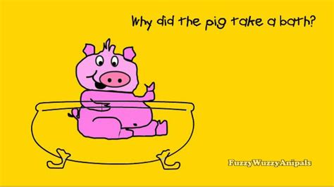 Silly Joke For Kidswhy Did The Pig Take A Bath Kids Joke Silly