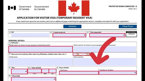 How To Fill Out A Canada Visa Form Canada Visa