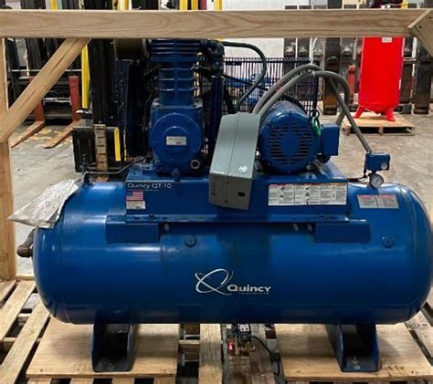Used Quincy Qt 10st 10hp Two Stage Air Compressor W Tank And Dryer