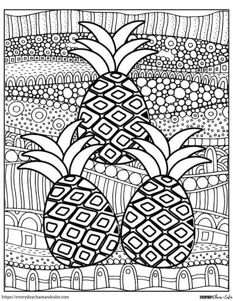 Free Printable Coloring Pages Of Pineapples