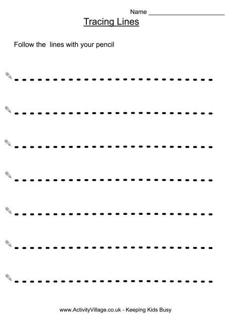 8 Vertical Line Tracing Worksheets
