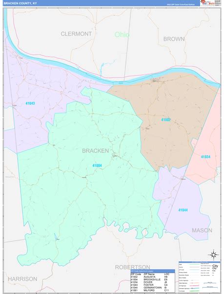 Bracken County Ky Zip Code Maps Color Cast