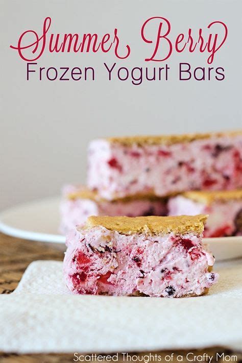 Summer Berry Frozen Yougurt Bars Made With Fresh Strawberries Fresh