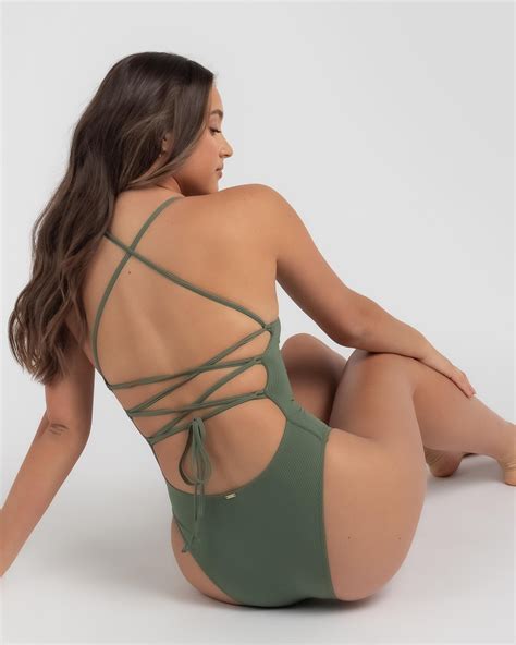 Topanga August One Piece Swimsuit In Olive Fast Shipping Easy