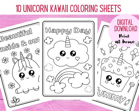Kawaii Unicorn Coloring Pages Coloring Pages