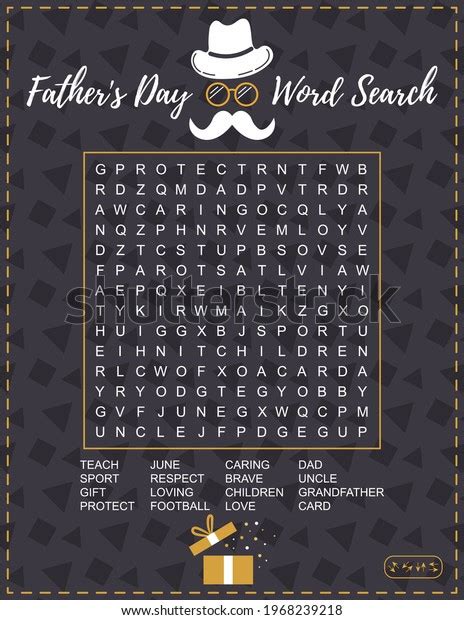 Fathers Day Word Search Puzzle Crossword Stock Vector Royalty Free