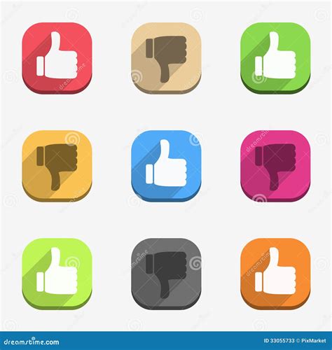 Thumbs Up And Thumbs Down Icons Stock Vector Illustration Of Yellow