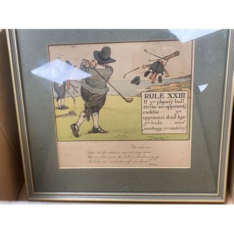 Charles Crombie Set Of Twelve Comical Golfing Prints