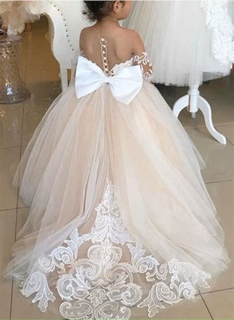 Ball Gown Princess Lace Tulle Flower Girl Dresses Missacc