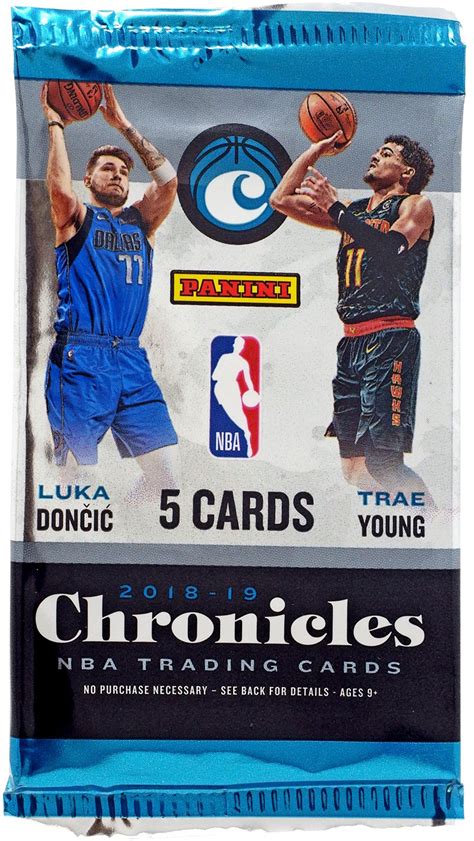 Nba Panini 2018 19 Chronicles Basketball Trading Card Retail Pack 5 Cards Look For Luka Doncic