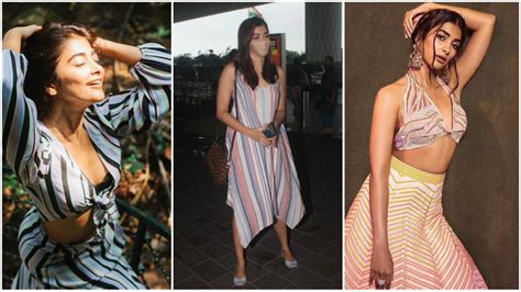 Love For Stripes 5 Times Pooja Hegde Proved That Stripes Can Never Go Out Of Fashion And Are