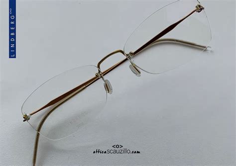 rimless eyewear lindberg spirit titanium t611 col p60 gold and copper occhiali ottica scauzillo