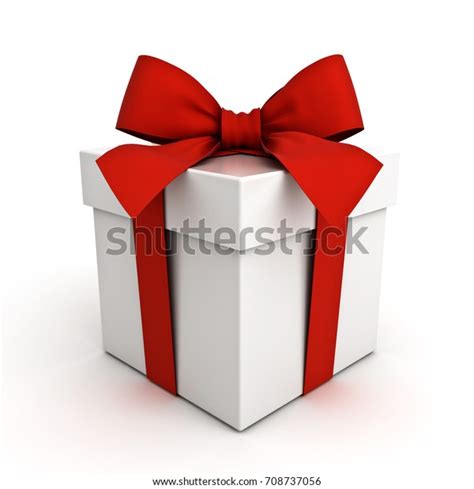 T Box Present Box Red Ribbon 스톡 일러스트 708737056