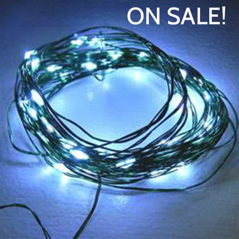 48 Cool White Fairy Lights On 15 Foot Coated Green Wire String Light