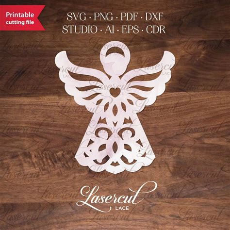 Cricut Silhouette Angel Template Vector Laser Cut Vector Svg Etsy