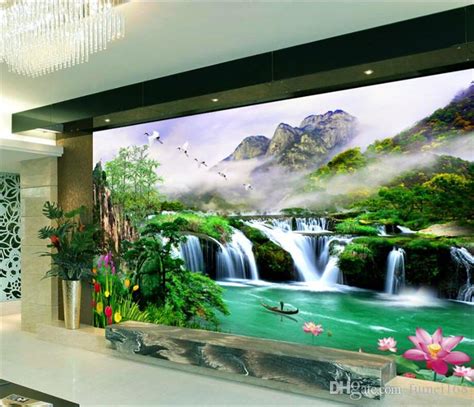 Large Custom 3d Wallpapers Waterfalls Waterfall Wallpaper Background D3f