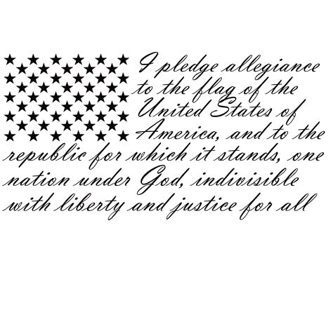 American Flag With Pledge Of Allegiance