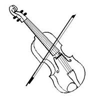 Anima tu hijo a pintar este dibujo para colorear de violín. colorear instrumentos musicales