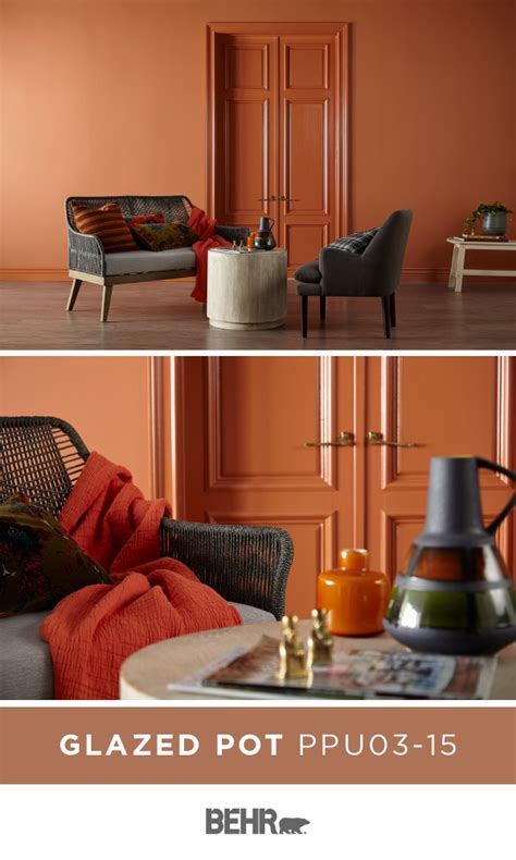 The key to burnt orange is to mix carefully. This living room gives off a warm and cozy style thanks to ...