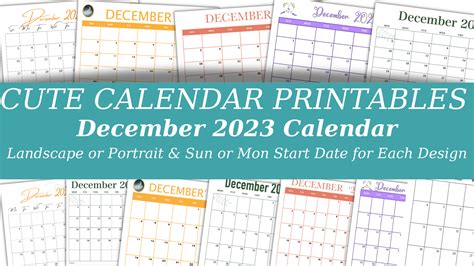 Free Cute December 2023 Calendar Printable — Printablesbuzz