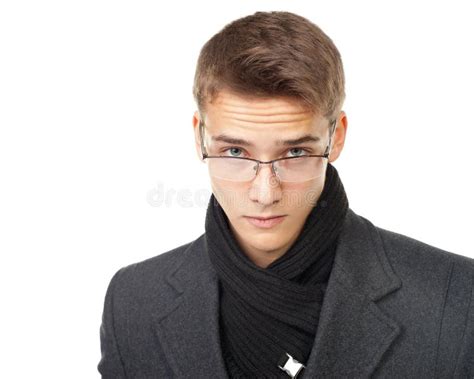 Elegant Man Looking Over Glasses Stock Image Image Of Macho Clothing 36907627