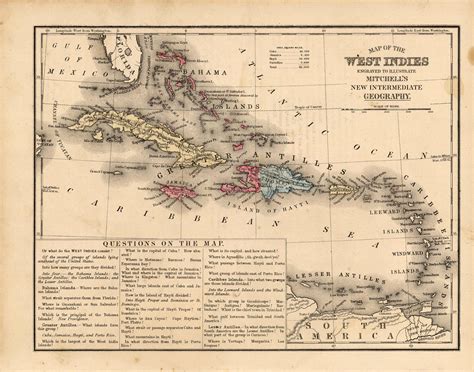 Map Of The West Indies Art Source International